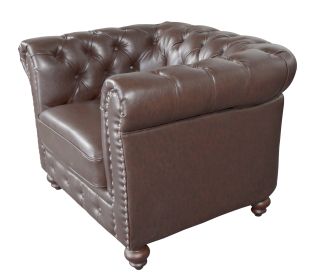 Classic Chesterfield Chair Brown