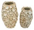 Silver Shimora Shell Vases Set of 2