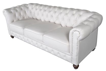 Classic Chesterfield White Sofa