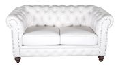 Classic Chesterfield White Loveseat