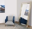 Leaner Mirror with Metal Accent Gold