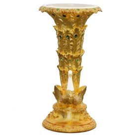 Golden Emerald Peacock Pedestal