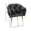 Luxury modern simple leisure velvet single sofa chair bedroom lazy person household dresser stool manicure table back chair black