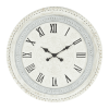 DecMode 22" White Wood Carved Beading Wall Clock