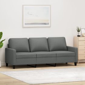 3-Seater Sofa Dark Gray 70.9" Fabric