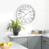 DecMode 24" White Wood Wall Clock