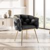 Luxury modern simple leisure velvet single sofa chair bedroom lazy person household dresser stool manicure table back chair black