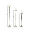 DecMode 3 Candle Silver Aluminum Tall Candle Holder, Set of 3