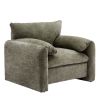 Modern Style Chenille Oversized Armchair Accent Chair Single Sofa Lounge Chair 38.6'' W for Living Room, Bedroom, Matcha Green