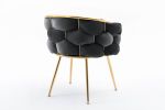 Luxury modern simple leisure velvet single sofa chair bedroom lazy person household dresser stool manicure table back chair black