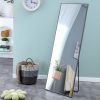 Black Solid wood frame full-length mirror, dressing mirror, bedroom home porch, decorative mirror, clothing store, floor mounted large mirror, wall mo