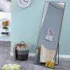 Black Solid wood frame full-length mirror, dressing mirror, bedroom home porch, decorative mirror, clothing store, floor mounted large mirror, wall mo