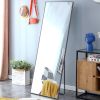 Black Solid wood frame full-length mirror, dressing mirror, bedroom home porch, decorative mirror, clothing store, floor mounted large mirror, wall mo